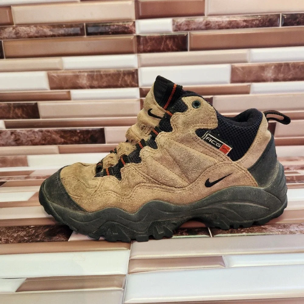 Nike Boots Mens Size 7 ACH Hiking Boots Brown Suede Vintage 2000 000709 No Laces